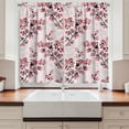 thumbnail image 2 of Ambesonne Floral Kitchen Curtains, Nature Inspired Branches, 55"x39", Rose Ruby Black, 2 of 3