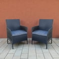 thumbnail image 4 of Ilios Innova | Set de 2 Sillas para Comedor Exterior con Textura de Ratán Negro, Sillones de Jardín Resistentes a la Intemperie con Cojines Grises Lavables, Ideales para Terraza y Patio, 4 of 9