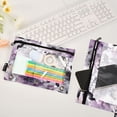 thumbnail image 5 of 2 Pack Flip Folders with Clear PVC Window Binder Pouches 3-Ring Binder Organizer for Office & Home Light Purple and Black Floral, 5 of 6