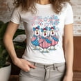 thumbnail image 3 of Patriotic Chicken Squad T-Shirt, Funny Red White Blue Farm Graphic Tee, White, L, 3 of 6