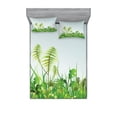 thumbnail image 2 of Ambesonne Nature Fitted Sheet & Pillow Sham Set, Plant Summer Garden, Twinxl, Green Blue, 2 of 3