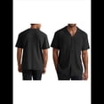thumbnail image 3 of Camisa de Punto para Hombre, de Corta, , con Botones, para Vacaciones en la Playa, Informal, A Rayas, para Verano. Negro XXL, 3 of 7