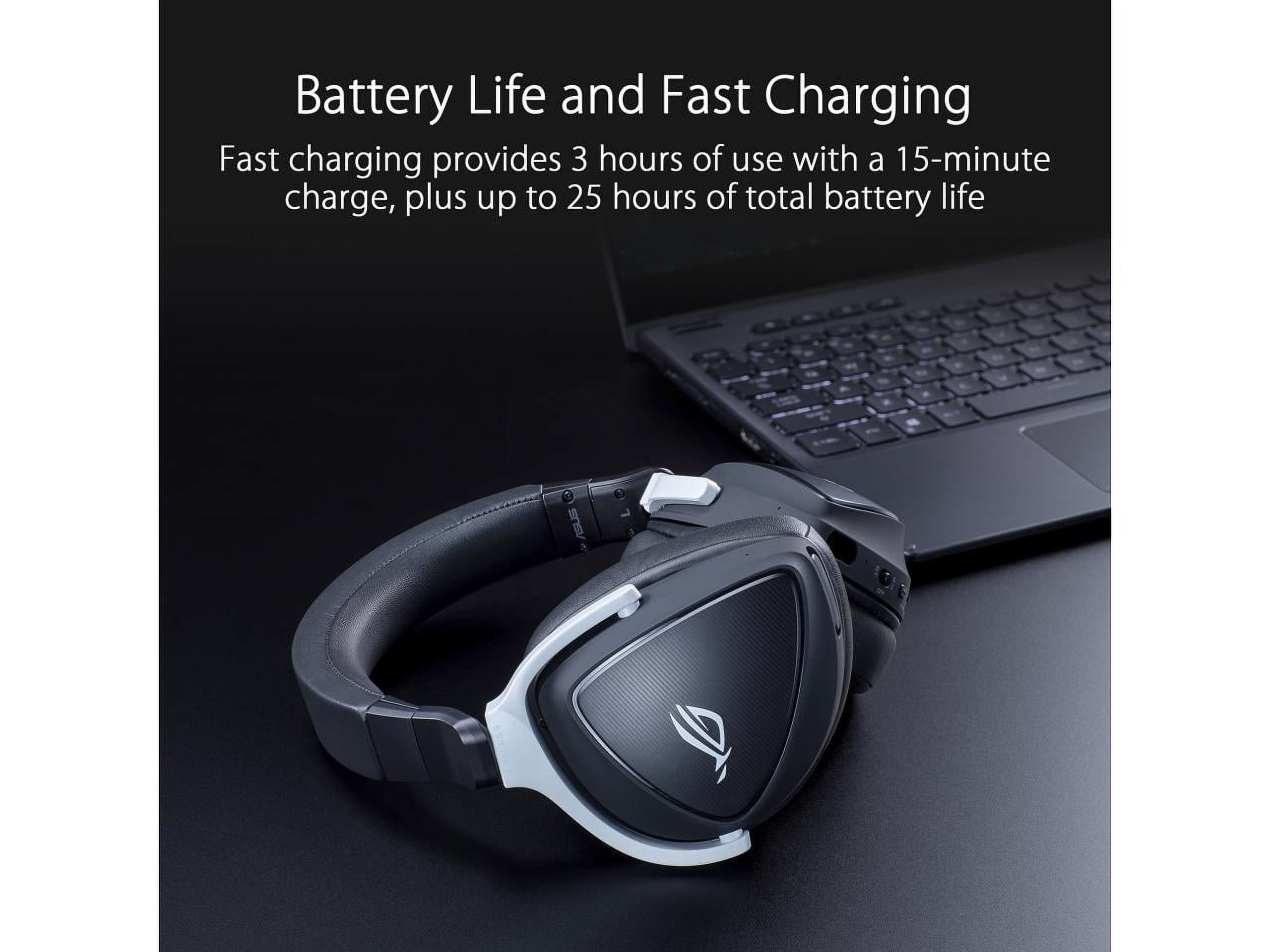 ASUS ROG Delta S Wireless Gaming Headset (AI Beamforming Mic, 7.1 Surround  Sound, 50mm Drivers, Lightweight, Low-latency, 2.4GHz, Bluetooth, USB-C, For  PC, Mac, PS4, PS5, Switch, Mobile Device) - Blac