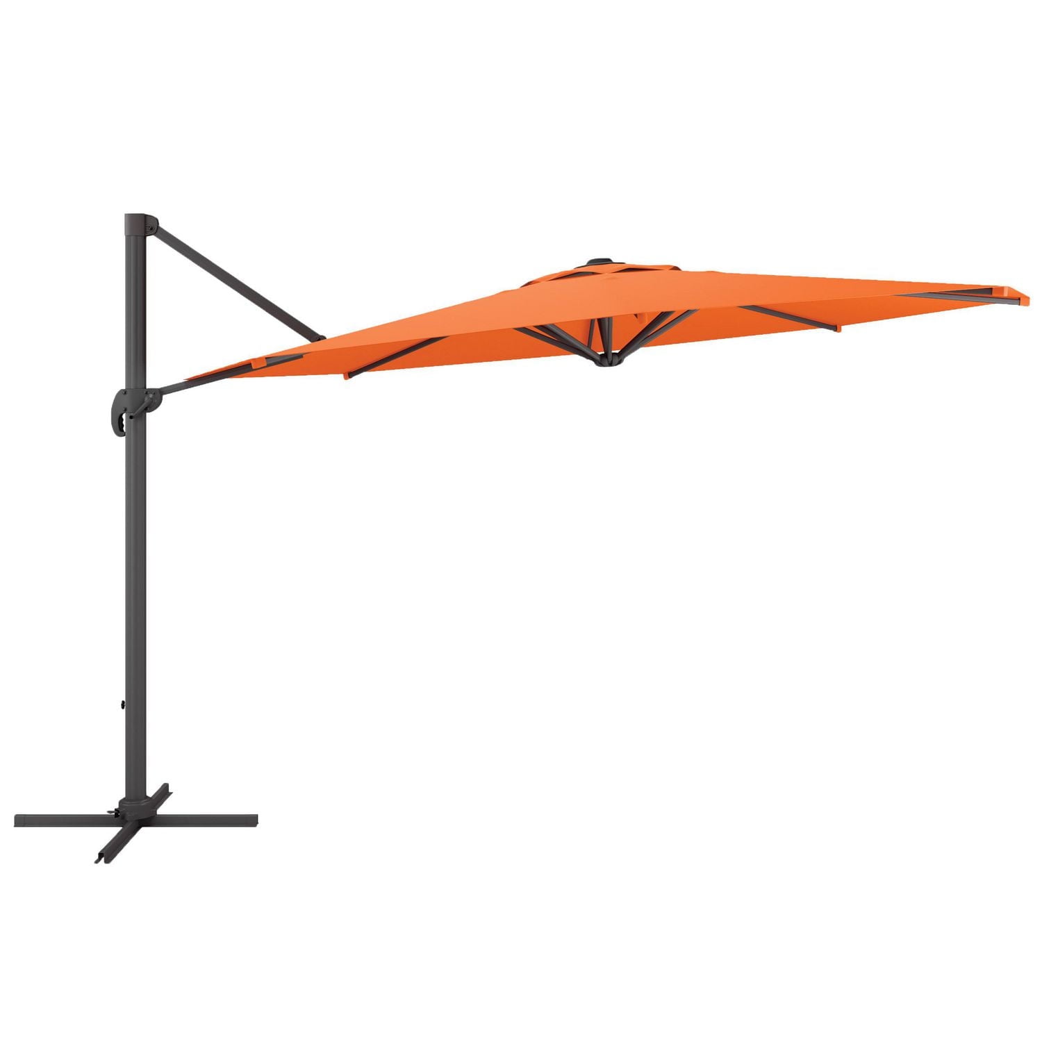 CorLiving 11.5ft Deluxe Durable Canopy Offset Titling & Rotating Patio Umbrella with Aluminum Frame