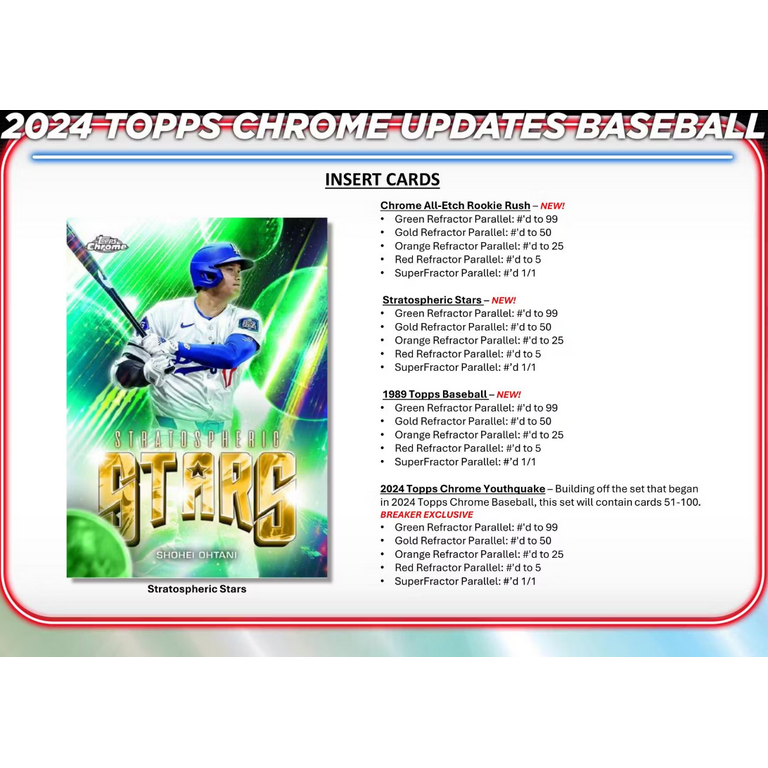 2024 MLB Topps Chrome Update Series Baseball Hobby Box! (1 2024 MLB Topps Chrome Update Series Baseball Hobby Box! (1