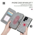 thumbnail image 6 of Feishell for Samsung Galaxy S24 Ultra Multi-Function Wallet Case, with Wrist Strap, Premium PU Leather 2 in 1 Magnetic Detachable Purse 14 Card Holder Slots Zipper Pocket Phone Case for Women Men,Gray, 6 of 8