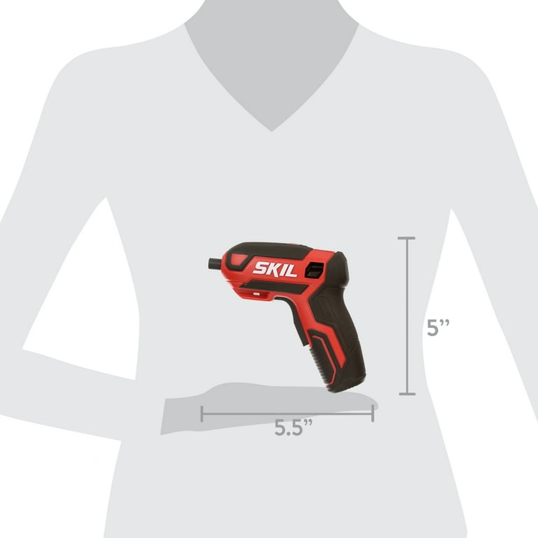 SKIL 4V Rechargeable Screwdriver with Pistol Grip with Magnetic Bit Storage