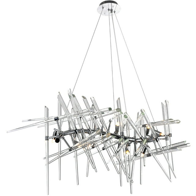 Lustre 10 Lumières avec Finition Chromée
