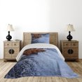 thumbnail image 3 of Ambesonne Animal Quilted Coverlet 2 Pcs, Wild Bear Fish Nature, Twin Size, Brown White, 3 of 4