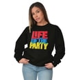 thumbnail image 3 of Life of Party Fun Drinking Partying Unisex Plus Fleece Graphic Sweatshirt Brisco Brands 3X, 3 of 5