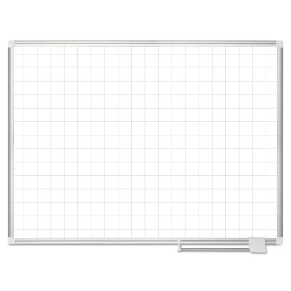 MasterVision Platinum Plus Magnetic Porcelain Dry Erase Board 2 x 2 Grid 48 x 36 Aluminum CR0895830