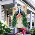 thumbnail image 4 of Bandera de jardín AOYEGO con rosas de pavo real, 70 x 100 cm, doble cara, 4 of 5