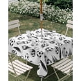 thumbnail image 3 of Square Outdoor Tablecloth with Umbrella Hole Football Outside Table Cloth Waterproof Patio Table Cover Modern Black White Sports Style Ball Games Zipper Tablecloths for Picnic Camping 54x54 Inch, 3 of 8