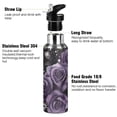thumbnail image 3 of Yayeee 20oz Insulated Water Bottle Double Wall Stainless Steel with Flip Straw Lid, Purple Roses, 3 of 7