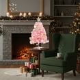 thumbnail image 5 of Pink Christmas Tree,Table Top Christmas Tree, Pink Artificial Christmas Tree Mini Small Xmas Tree with Bells,Star Topper and Christmas Ball Ornaments for Holiday Indoor Christmas Decoration Gifts, 5 of 6