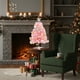 thumbnail image 5 of Uuiauoio Pink Tabletop Christmas Tree Set with Ornaments, Artificial Mini Xmas Tree for Desktop Window Mantel Decor, Holiday Decorations for Home Office Party Indoor Festive Display(With lamp), 5 of 7