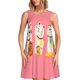 thumbnail image 1 of Balery Cute Cat Vestidos de verano para mujer con estampado: vestido holgado sin mangas, vestido playero informal y cómodo para días calurosos., 1 of 7