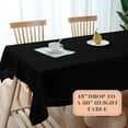 thumbnail image 3 of WEALUXE Set of 2 Black Rectangle Tablecloth for Tables 8ft-60x126 Inch Black Table Cloths for 8 Foot Rectangular Tables, 200 GSM Poly Tabletop Covers Washable Fabric Stain, Wrinkle Resistant, 2 Pack, 3 of 8