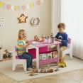 thumbnail image 2 of Qaba Kids Table and Chair Set w/ Bookshelves, Toddler Table and Chairs Set, 2 of 10
