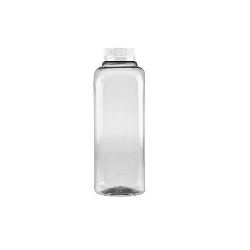 Clear Plastic Juice Bottles with White Caps 8 16 oz 
