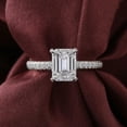 thumbnail image 3 of solitaire jewels Art Deco 3CT Emerald Moissanite Hidden Halo Engagement Ring For Women with 3D Pave Diamond Shank, 18K White Gold, 3 of 7