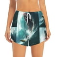 thumbnail image 2 of Balery Surfing Shark Pattern Women's Running Shorts with Liner 2 Pockets Elastic Workout Athletic Gym Yoga Shorts-Medium, 2 of 7