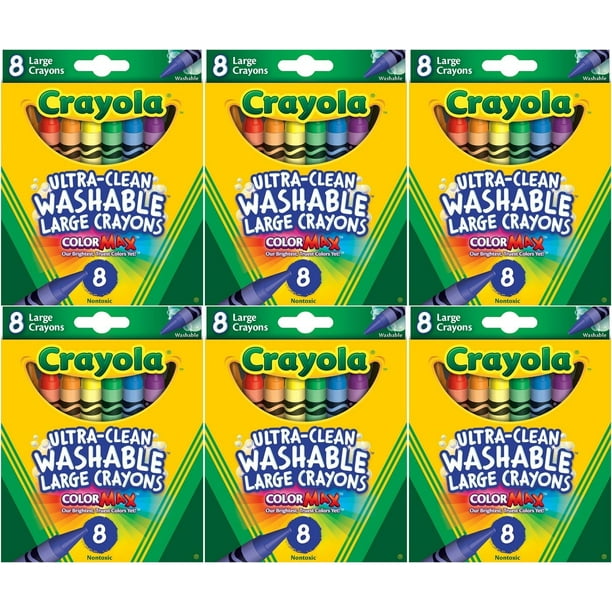 Crayola Kid's First Large Washable Crayons, 8 Count (Pack of 6