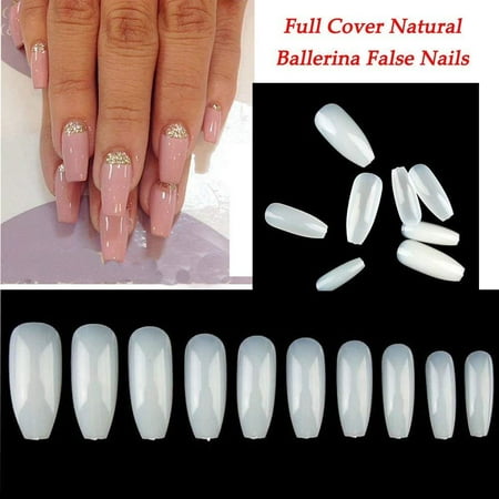 500pcs Diy Manicure Coffin Ballerina Nail Half Cover Acrylic False 500pcs Diy Manicure Coffin Ballerina Nail Half Cover Acrylic False