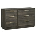 thumbnail image 7 of BELLEZE 6 Drawer Dresser for Bedroom and Closet, 54" Mid-Century Modern Wood Chest of Drawers, Wide Storage Organizer Cabinet for Living Room, Hallway, or Apartment, Brown, 7 of 7