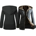 thumbnail image 2 of Odeerbi Jackets For Women Trendy Warm Faux Coat Jacket Winter Leopard 2025 Long Sleeve Outerwear Dark Gray, 2 of 4