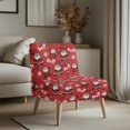 thumbnail image 2 of ZIATUBLES Small Armless Couch Cover Washable Slipper Chair Slipcover Soft Spandex Couch Cover Removable Stretch Chair Protector Cover Decor , Ho Santa Claus Candy Cane Snowflake Red, 2 of 7
