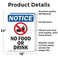 thumbnail image 2 of (2 Pack) No Food Or Drink Sign With Symbol OSHA Notice Sign 18 Inch X 24 Inch Vinyl Label Decal Sticker Weather Resistant, UV Protected for Workplace, Business, and Construction Site,, 2 of 7