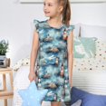 thumbnail image 4 of Balery Sea Marine And Lighthouse Camisón de princesa para niñas, pijama de algodón con mangas abullonadas, suave y bonito.-X-Large, 4 of 6
