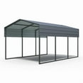 thumbnail image 4 of 12x20 FT Metal Carport,Heavy Duty Canopy Galvanized Steel Outdoor Garage for Snow,Waterproof Car Shelter,439 ibs, 4 of 10
