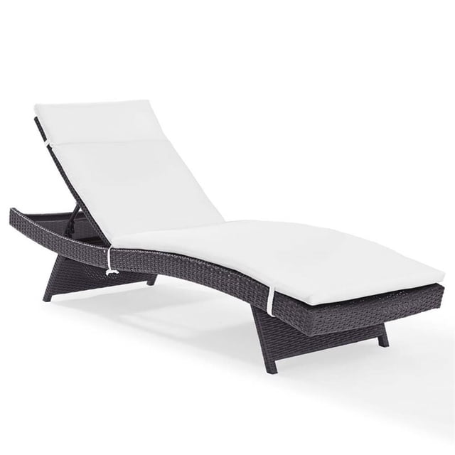 Pemberly Row Chaise Longue de Patio en Brun et Blanc