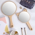 thumbnail image 4 of YAOMOBB Small Mirror Creative Makeup Mirror Compact Wooden Handle Design, 4 of 6