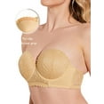 thumbnail image 3 of Deyllo Women's Push Up Strapless Bra Plus Size Lace Underwire Full Coverage Multiway Invisible Bras,Beige 38B, 3 of 6
