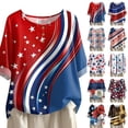thumbnail image 5 of Women's 250th Anniversary USA Shirt Mid Sleeve Independence Day Top 4th of July Shirts America 250 Merchandise Loose Star Print Tee, 5 of 5