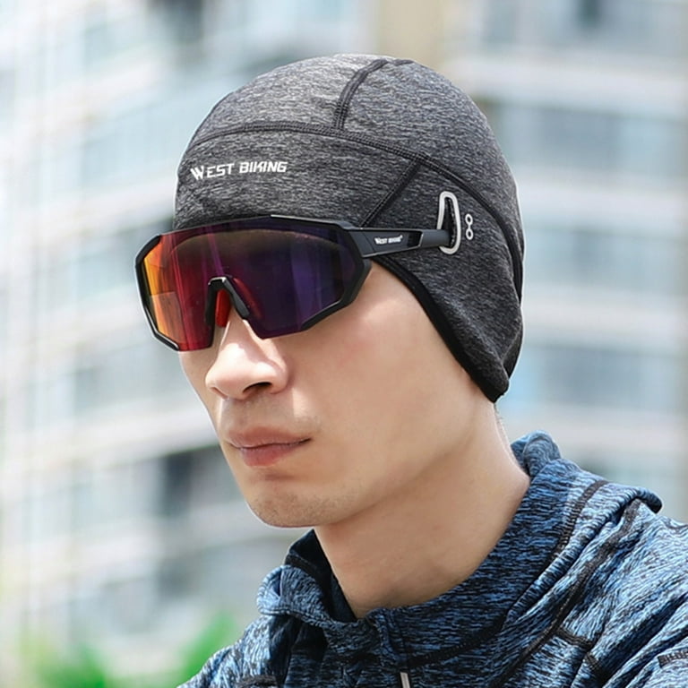 Winter Adult's Warm Beanie with Glasses Holes Hat Beanie for Outside Skiing  Activities Black