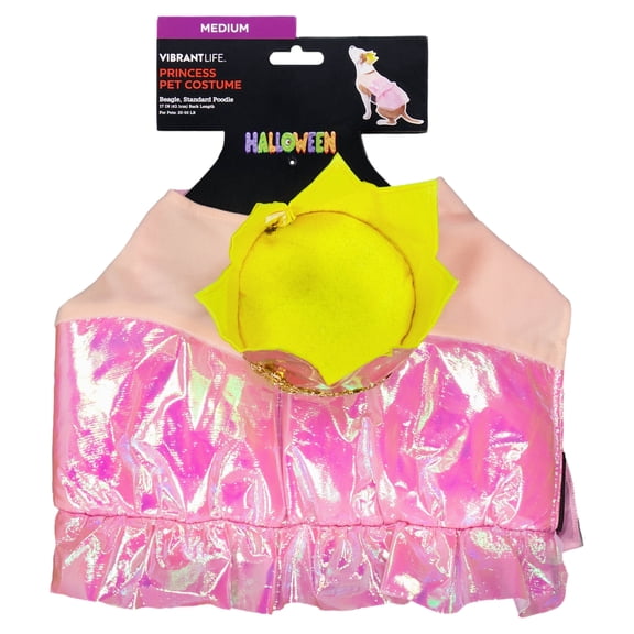 Vibrant Life Halloween Princess Costume for Dogs, Pink, M