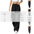 thumbnail image 3 of Zysthvn Wide Leg Women Casual Pants Summer High Waisted Sweatpants Trousers for Women Drawstring Loose Solid Comfort Pants, 3 of 5