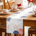 thumbnail image 5 of Coastal Starfish Table Runner 70 Inches, Ocean Weeping Coral Beach Conch Orange Bed Runner Dresser Scarves Tabletop for Indoor Outdoor Parties/Ceremony/Banquet, 13" x 70", 5 of 9