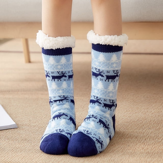 Christmas Women Cotton Socks Print Thicker Anti-slip Floor Socks Carpet Socks