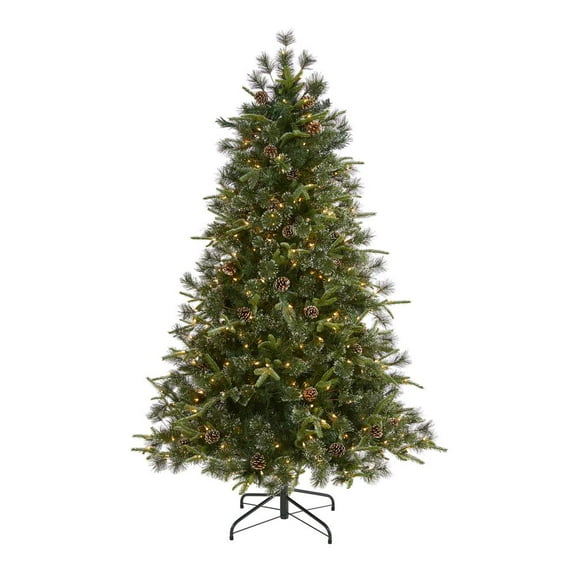 Nearly Natural 6ft. Snowed Tipped Clermont Mixed Pine Artificial Christmas Tree