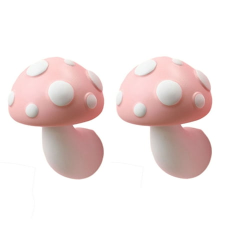 

YIMIAO 2Pcs Fridge Magnets No Drilling Required Lovely Attractive Three-dimensional 3D Design Decorate Synthetic Resin Cute Mushroom Refrigerator Stickers Household Supplies