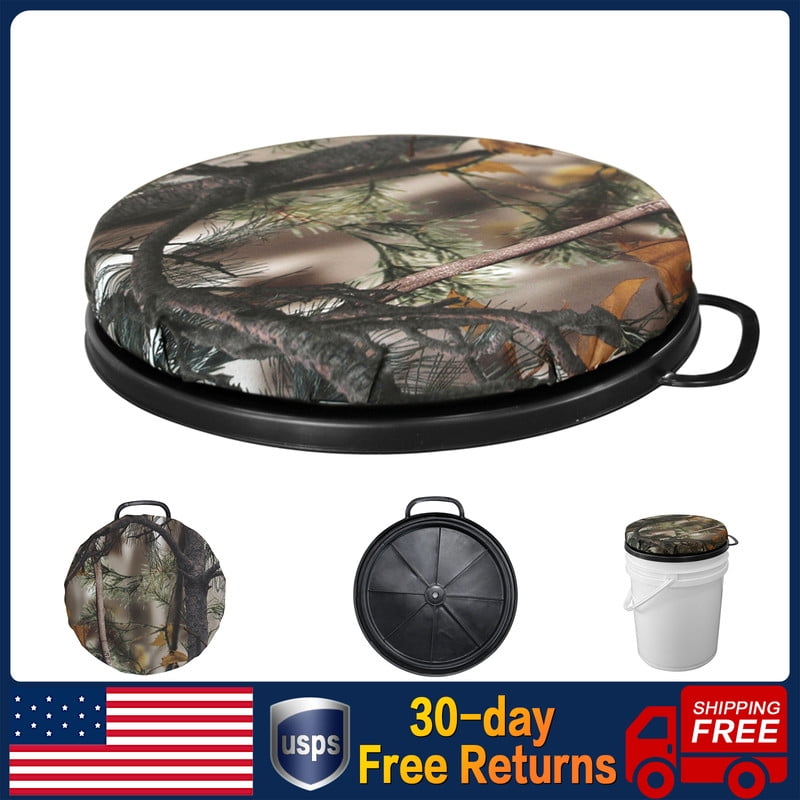 MoreChioce 5 Gallon Bucket Lid Seat Cushion Leaf Camouflage 360-Degree  Swivel Bucket Seat for Hunting Fishing Gardening Camping