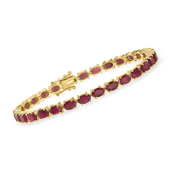 Ross-Simons 18.00 ct. t.w. Ruby Bracelet in 18kt Gold Over Sterling, Women's, Adult