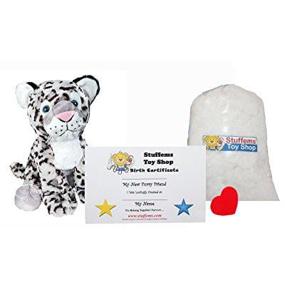 make your own stuffed animal mini 8 inch winter the snow leopard kit - no sewing required!
