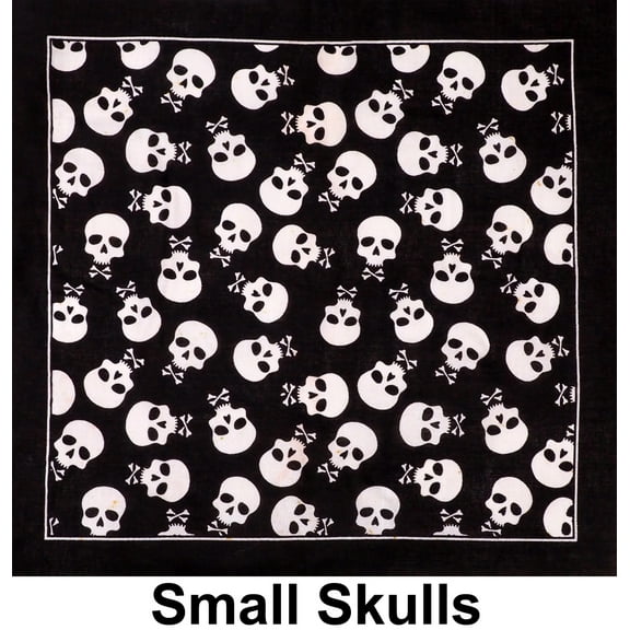 Small Skulls Design Print Cotton Bandana (22 inches x 22 inches)