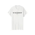 thumbnail image 1 of [Men's graphic tees] 1pc mens casual cotton t shirt with victory print crew neck stretch knit fabric regular tee for adults plus size white, 1 of 6